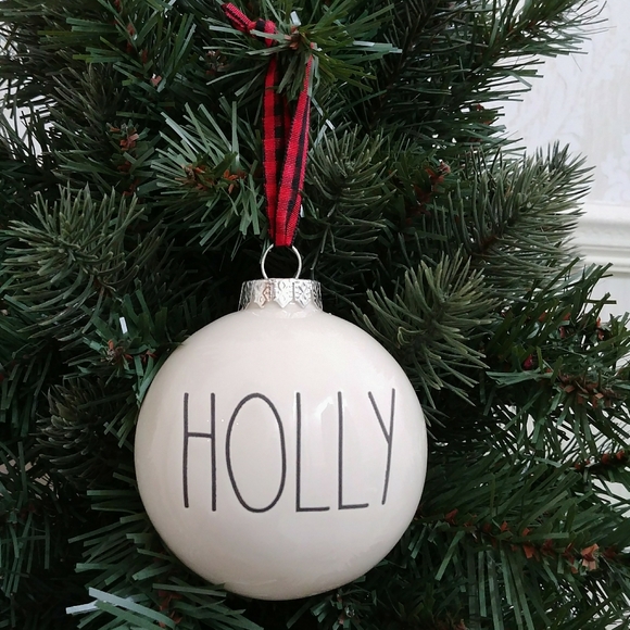 Rae Dunn Holiday Rae Dunn Holly Ceramic Christmas Ornament Poshmark